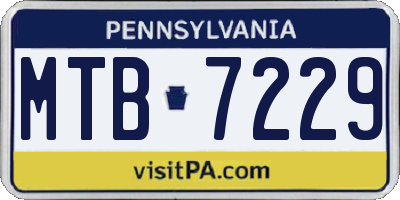 PA license plate MTB7229
