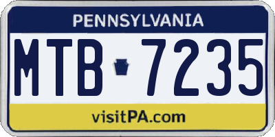 PA license plate MTB7235