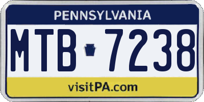 PA license plate MTB7238