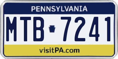 PA license plate MTB7241