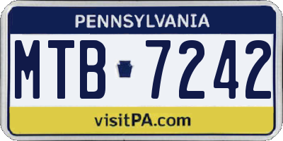 PA license plate MTB7242
