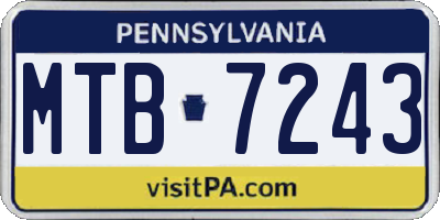 PA license plate MTB7243