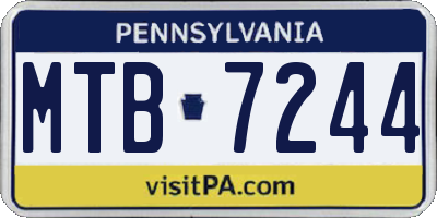 PA license plate MTB7244