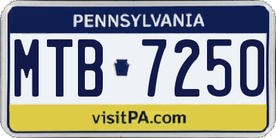 PA license plate MTB7250