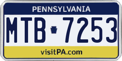PA license plate MTB7253