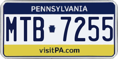 PA license plate MTB7255