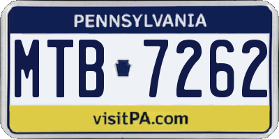 PA license plate MTB7262