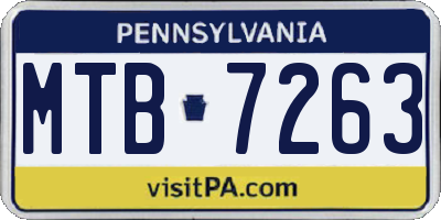 PA license plate MTB7263