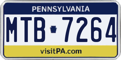 PA license plate MTB7264