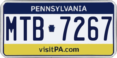 PA license plate MTB7267