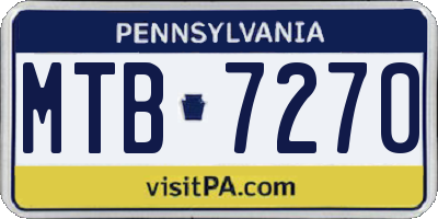 PA license plate MTB7270