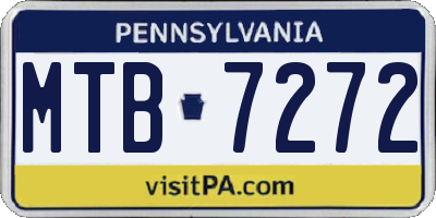 PA license plate MTB7272