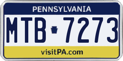PA license plate MTB7273