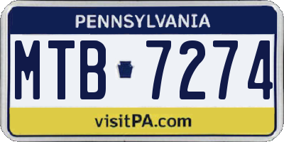 PA license plate MTB7274