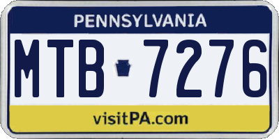 PA license plate MTB7276
