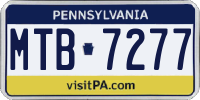 PA license plate MTB7277