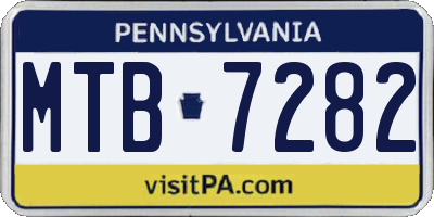 PA license plate MTB7282