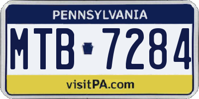 PA license plate MTB7284