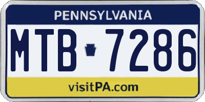 PA license plate MTB7286