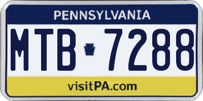 PA license plate MTB7288
