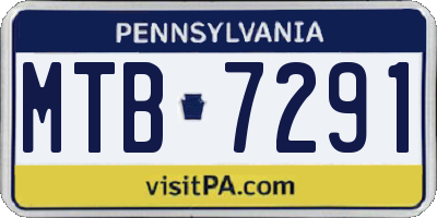 PA license plate MTB7291