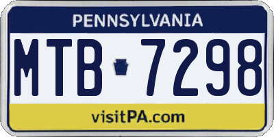 PA license plate MTB7298