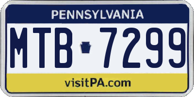 PA license plate MTB7299