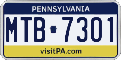 PA license plate MTB7301