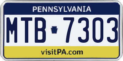 PA license plate MTB7303