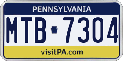 PA license plate MTB7304