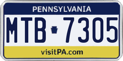 PA license plate MTB7305