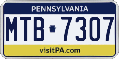 PA license plate MTB7307