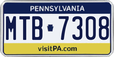PA license plate MTB7308