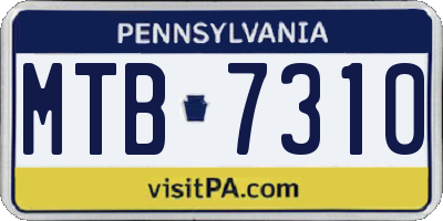 PA license plate MTB7310