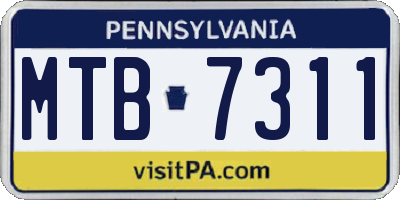 PA license plate MTB7311