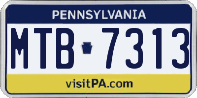 PA license plate MTB7313
