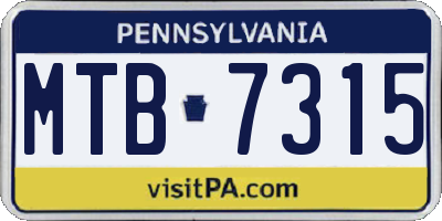 PA license plate MTB7315
