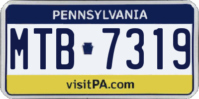 PA license plate MTB7319