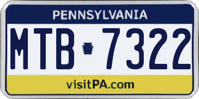 PA license plate MTB7322