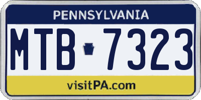 PA license plate MTB7323