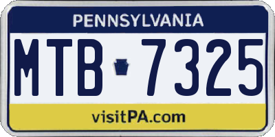 PA license plate MTB7325