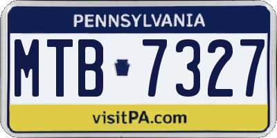 PA license plate MTB7327