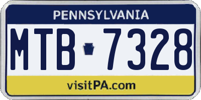PA license plate MTB7328