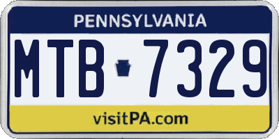 PA license plate MTB7329