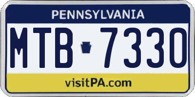 PA license plate MTB7330