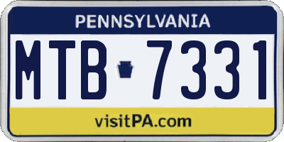PA license plate MTB7331