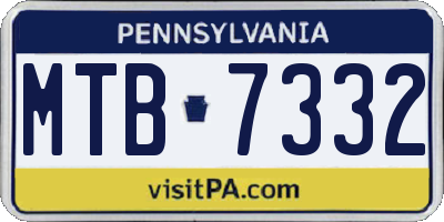 PA license plate MTB7332