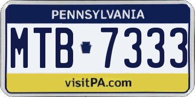 PA license plate MTB7333