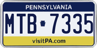 PA license plate MTB7335
