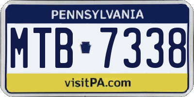 PA license plate MTB7338